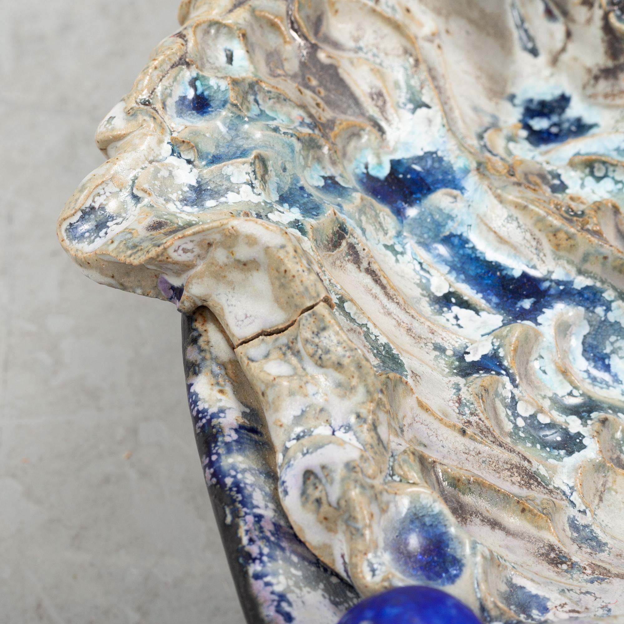 Carl Cunningham-Cole, a large stoneware bowl, signed.