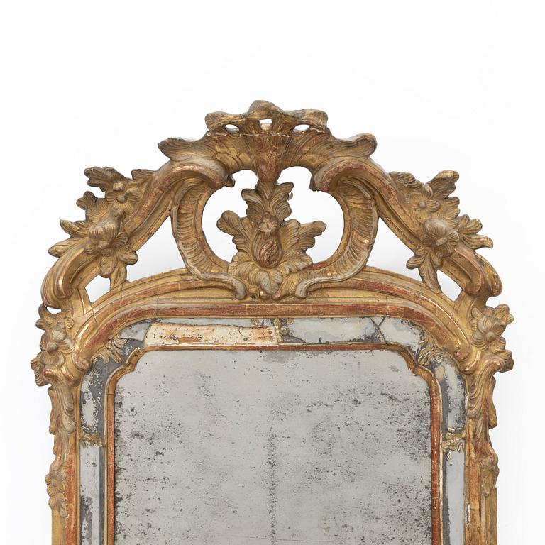 A Swedish Rococo mirror, second half of the 18th century.