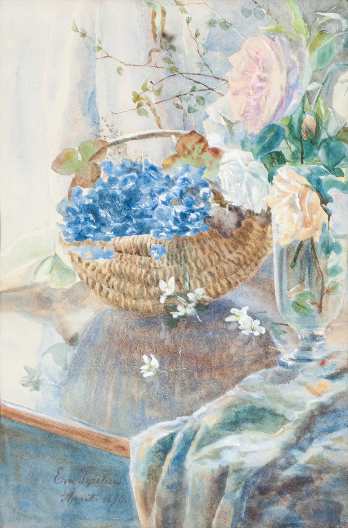 EVA TOPELIUS, water colour. signed and dated april 1890.