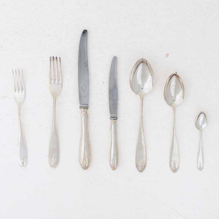 A 46-piece silver flatware set, model 'Vasa', GAB, Sweden, 1972-1980.