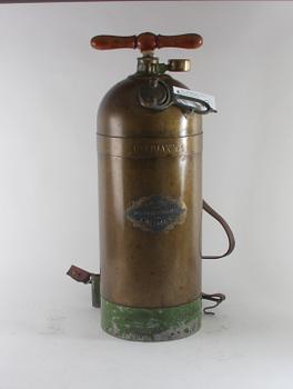 TRÄDGÅRDSSPRUTA, mässing, Carl Platz, Calimax no 1, Tyskland, omkring 1900.