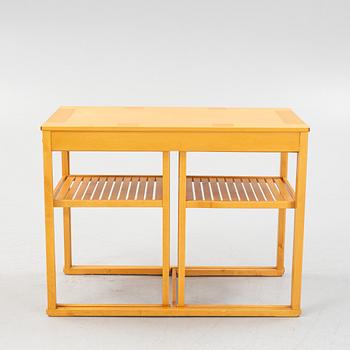 Carl Malmsten, nesting tables, 3 pieces, "Släden", Anniversary model 1988 no. 465.