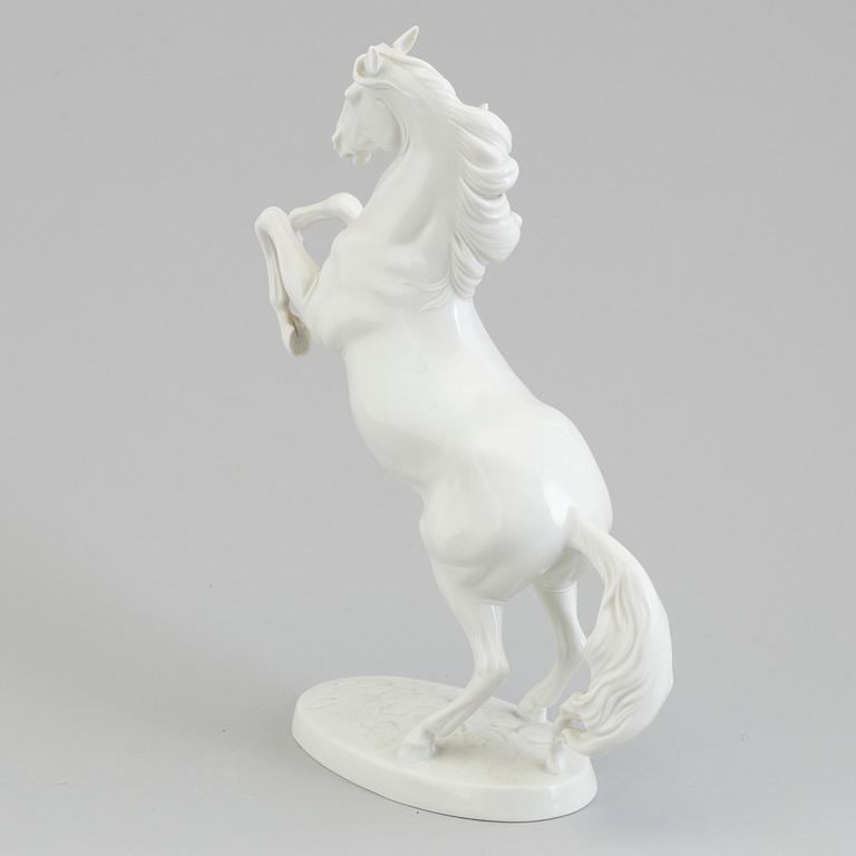 A Vienna Augarten porcelain figure of a stallion, Austria, 20th Century.