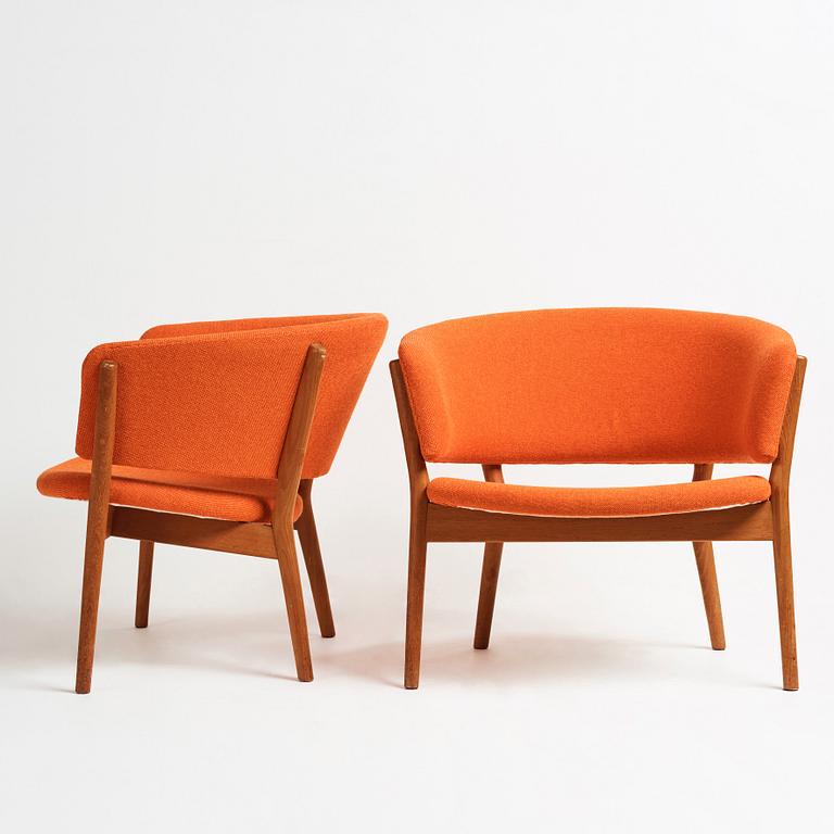 Nanna Ditzel, a pair of teak lounge chairs, Søren Willadsen, Denmark, 1950-60's.