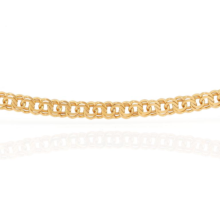 ARMBAND med BERLOCKER, 18 k guld, 1+3 st. Vikt ca 10,5 cm.