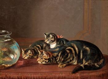 249. Horatio Henry Couldery, Cats by a fishbowl.