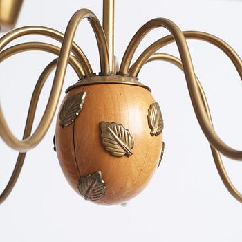 Hans Bergström, ljuskronor, 1 par, modell "10/8", ateljé Lyktan, Åhus, 1940-50-tal.