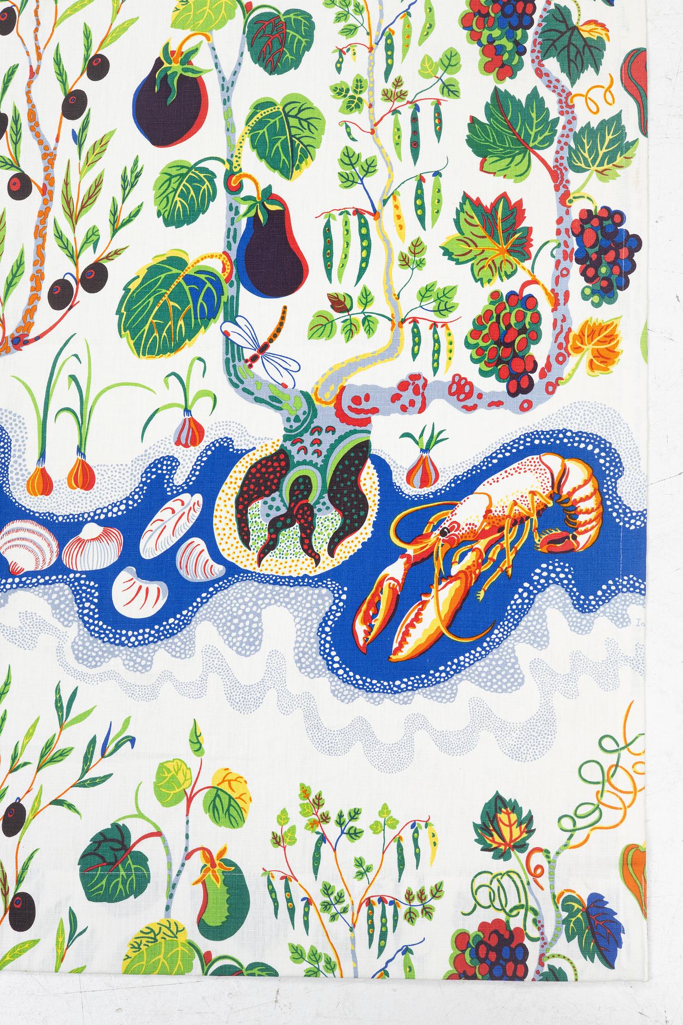 Josef Frank, a curtain, 'Italian Dinner', Svenskt Tenn.