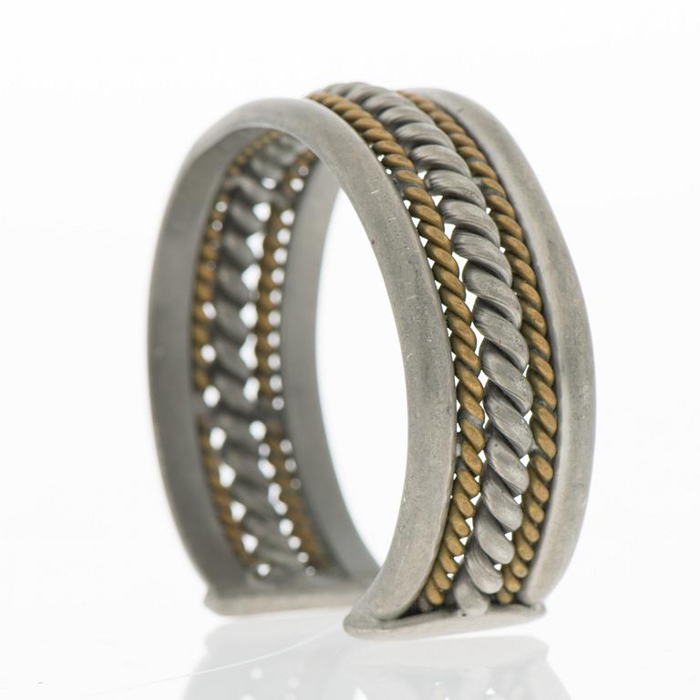 ARMBAND, tenn och mässing, Estrid Ericson, Firma Svenskt Tenn.