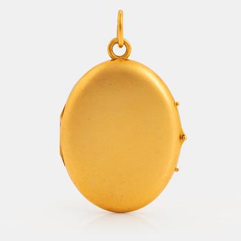 A 14K gold locket.