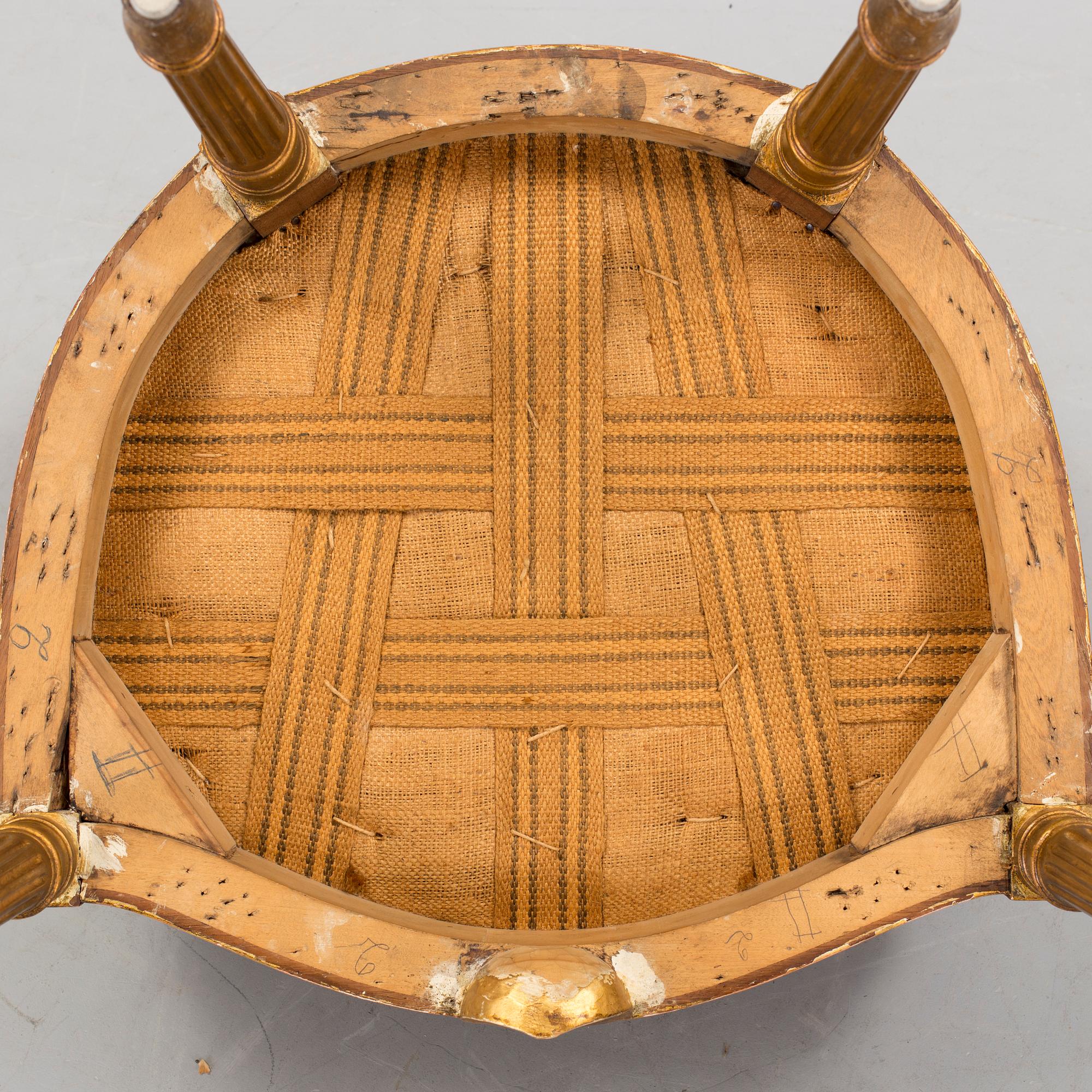 A Gustavian style arm chair, first half ot the 20th Century.