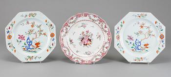 TALLRIKAR, 3+1, porslin, Kina, 1700-tal.
