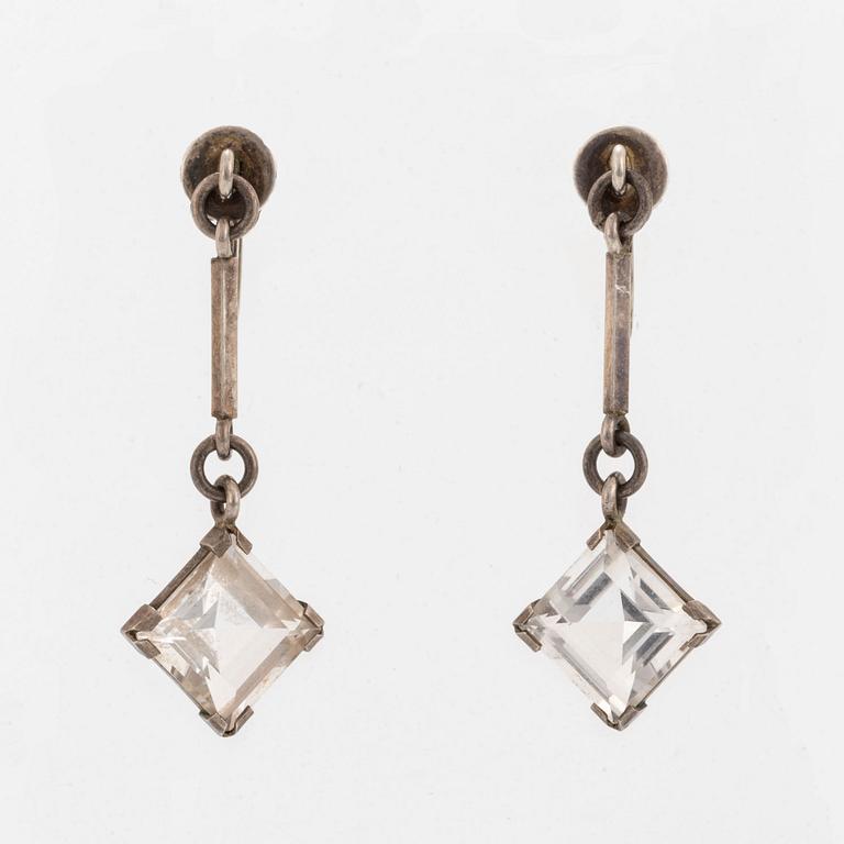 Wiwen Nilsson, silver and rock crystal earrings.