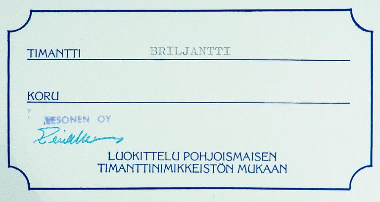 DIAMANT, briljantslipad 1,54 ct D-E (River) / VVS2.