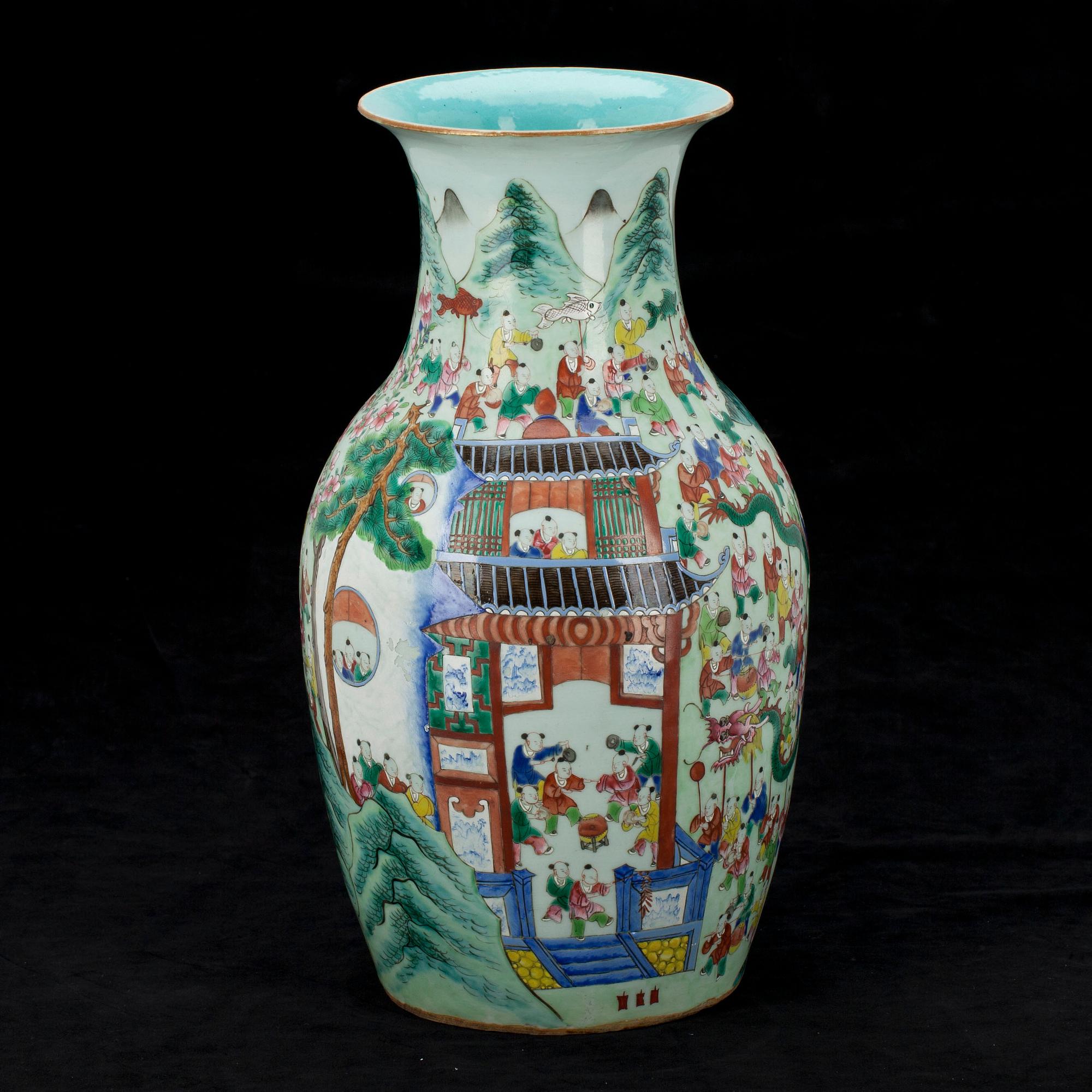 GOLVVAS, porslin, Kina 1800-talets slut.