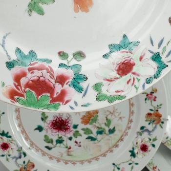 TALLRIKAR, 2+1+1, porslin, Qianlong, Kina 1700-tal.