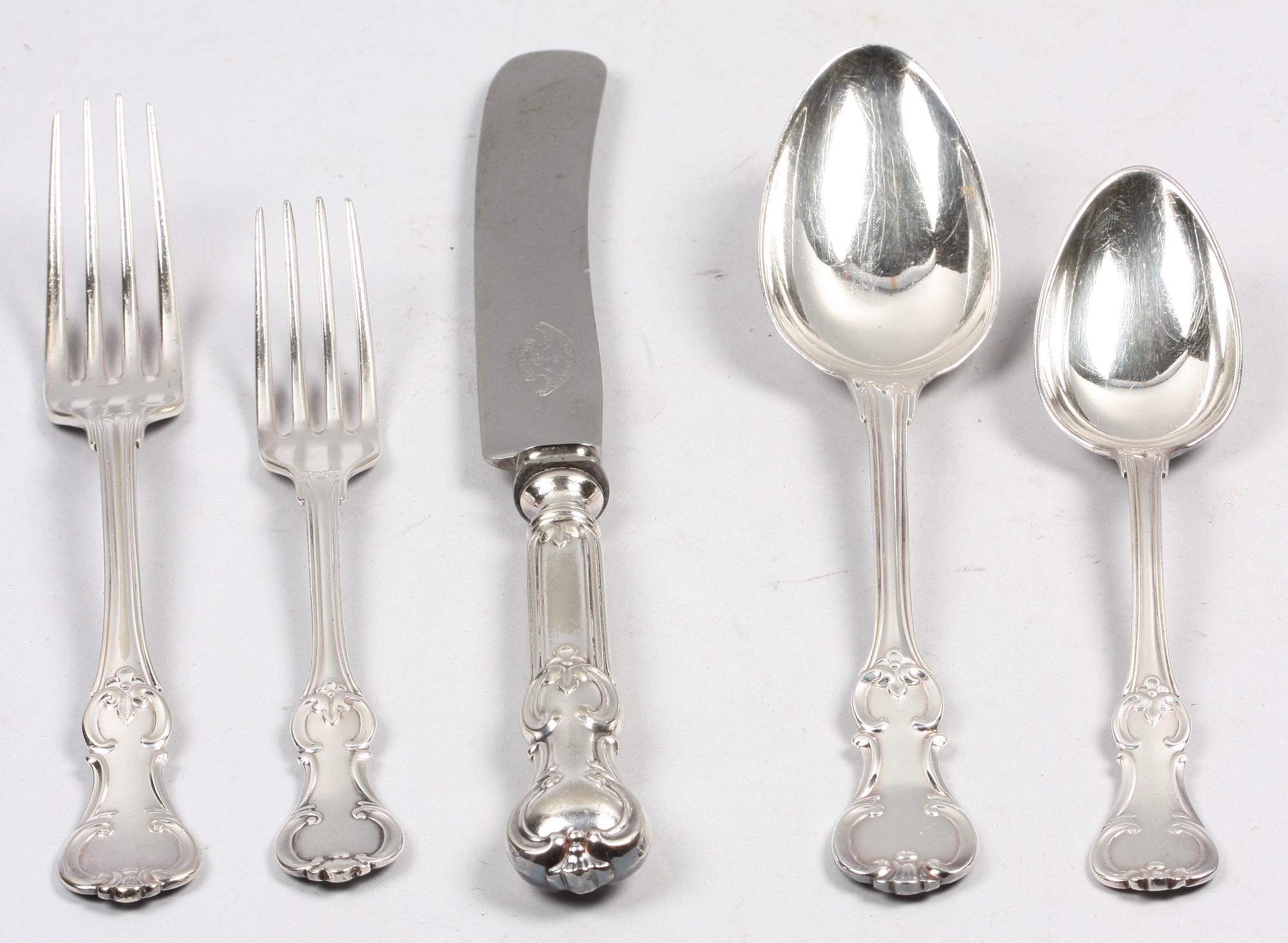 BESTICKSERVIS, nysilver, sekelskiftet 1900.
