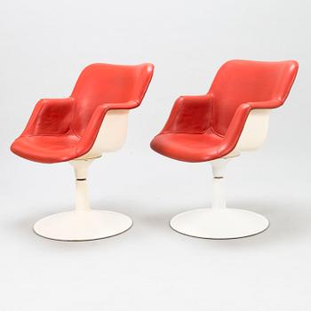 YRJÖ KUKKAPURO, a pair of late 1960's '417P' armchairs for Haimi.