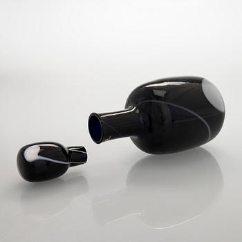 Timo Sarpaneva, a 'Blues' glass carafe, signed Timo Sarpaneva 5/1986.