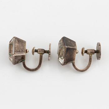 Wiwen Nilsson silver and rock crystal earrings.