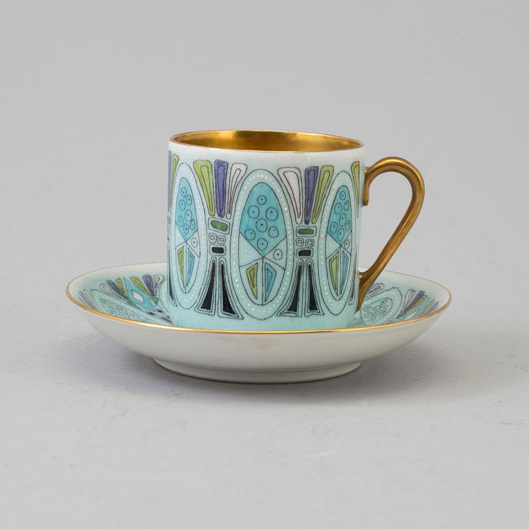 RAIJA UOSIKKINEN, A 12-piece 'Leila' porcelain coffee set from Arabia, Finland.