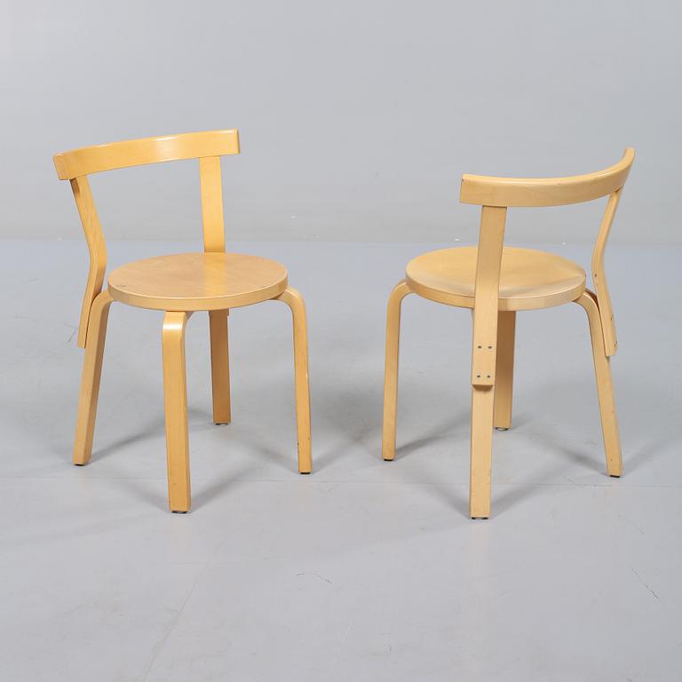 STOLAR, 5 st, troligen "Chair 68", Alvar Aalto, Artek, 1900-talets andra hälft.