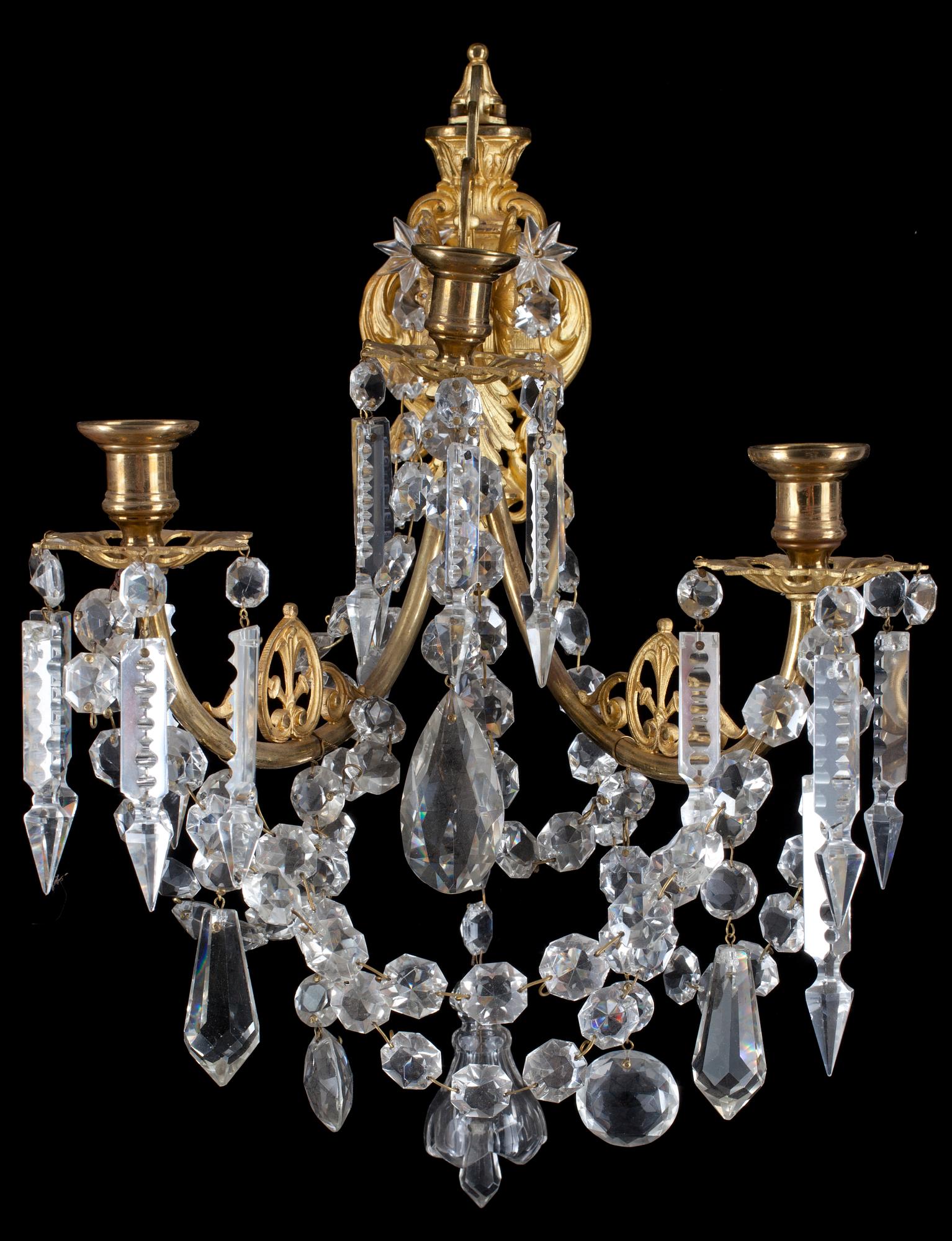 VÄGGAPPLIQUER, ett par, oscarianska, 1800-talets slut.