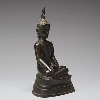 A bronze figure of Buddha, Thailand, presumably 18/19th Century.