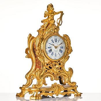 A French Louis XV mantel clock, mid 18th century, marked "Julien Le Roy Hr du Roi A PARIS".