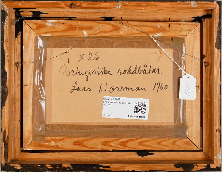 LARS NORRMAN, gouache, sign.