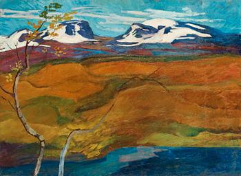 577. Helmer Osslund, Lapporten (Landscape from the north of Sweden).