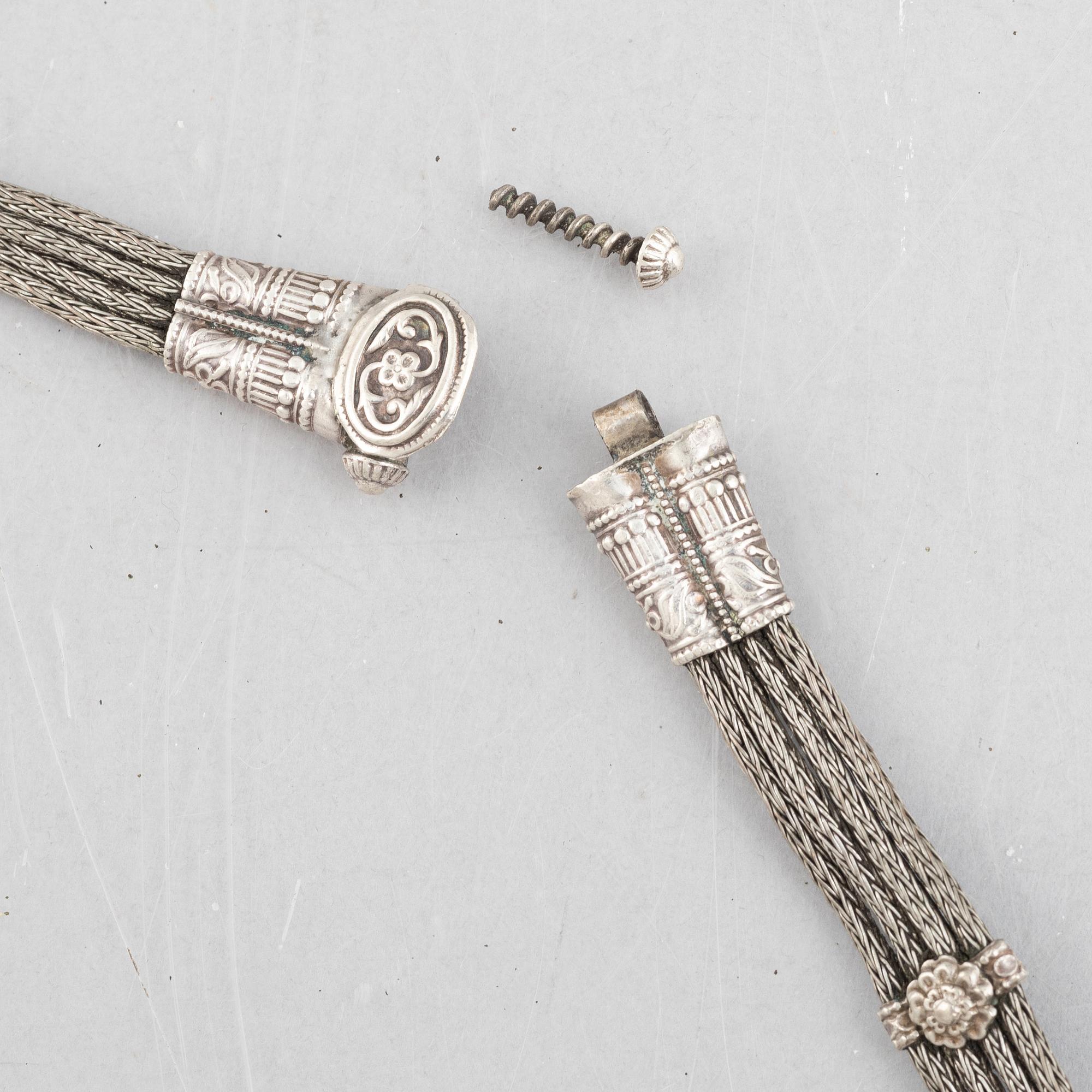 Belt, silver, without silver marks, probably Russia/Orient, around the year 1900.