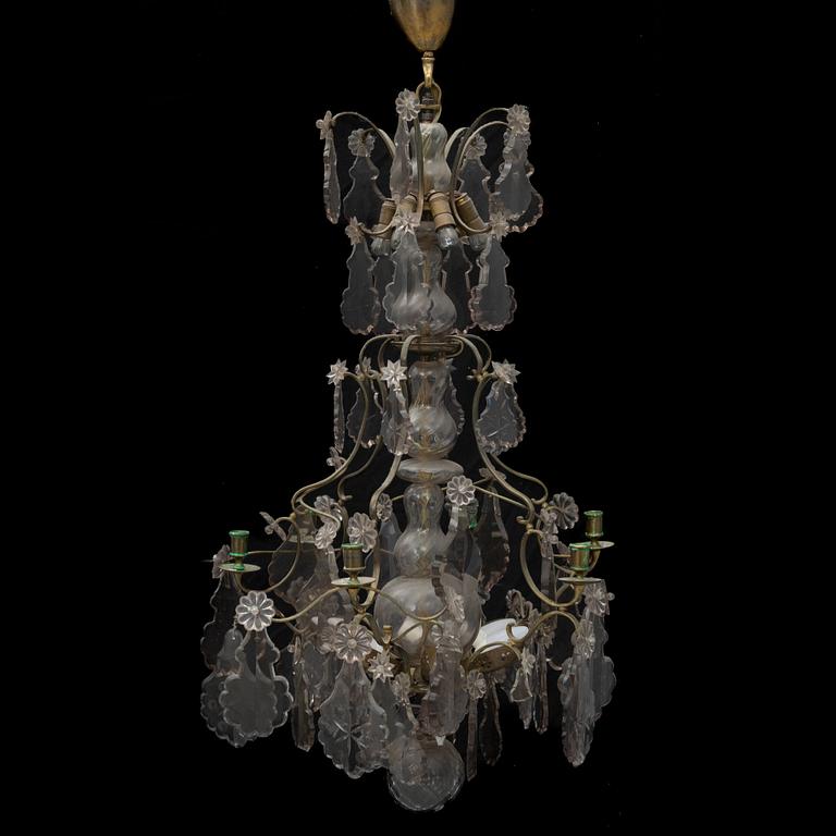 A Rococo style chandelier, around 1900.