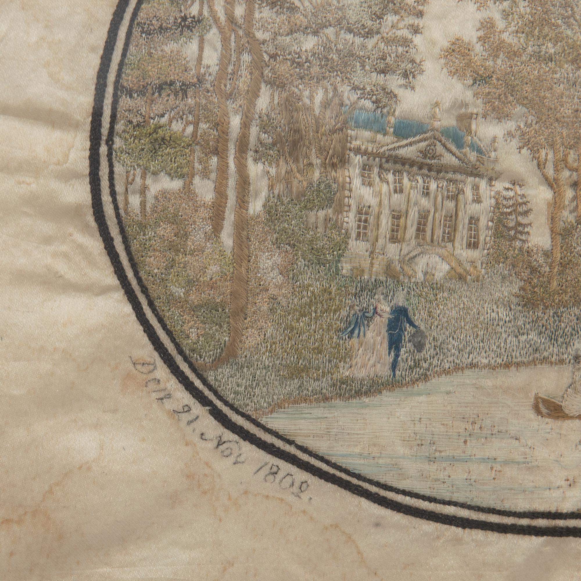 Silk embroidery, early 19th century.