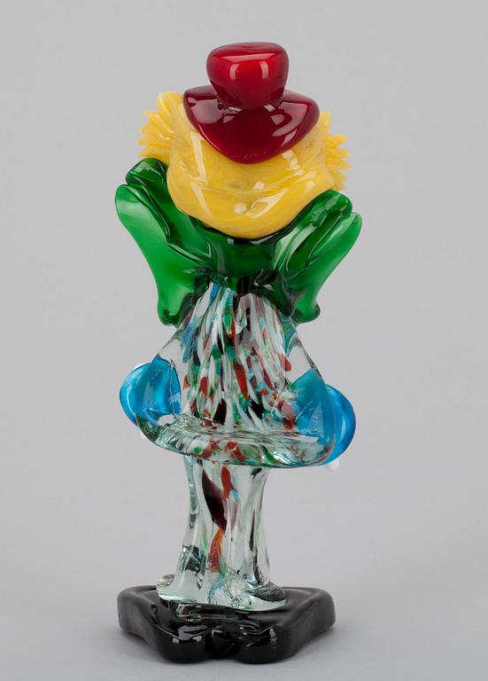 FIGURIN, glas, möjligen Murano, Italien 1900-tal.