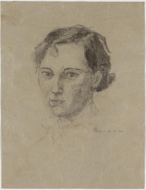 JOHANNES RIAN, drawing on paper, signed and dated 26-4 -27.