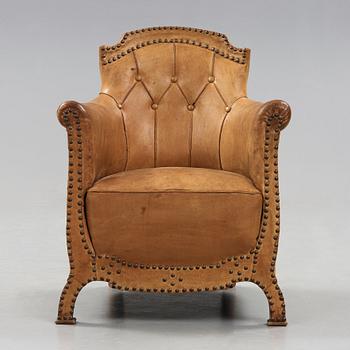 Otto Schulz, a brown leather easy chair, Boet, Gothenburg ca 1931.