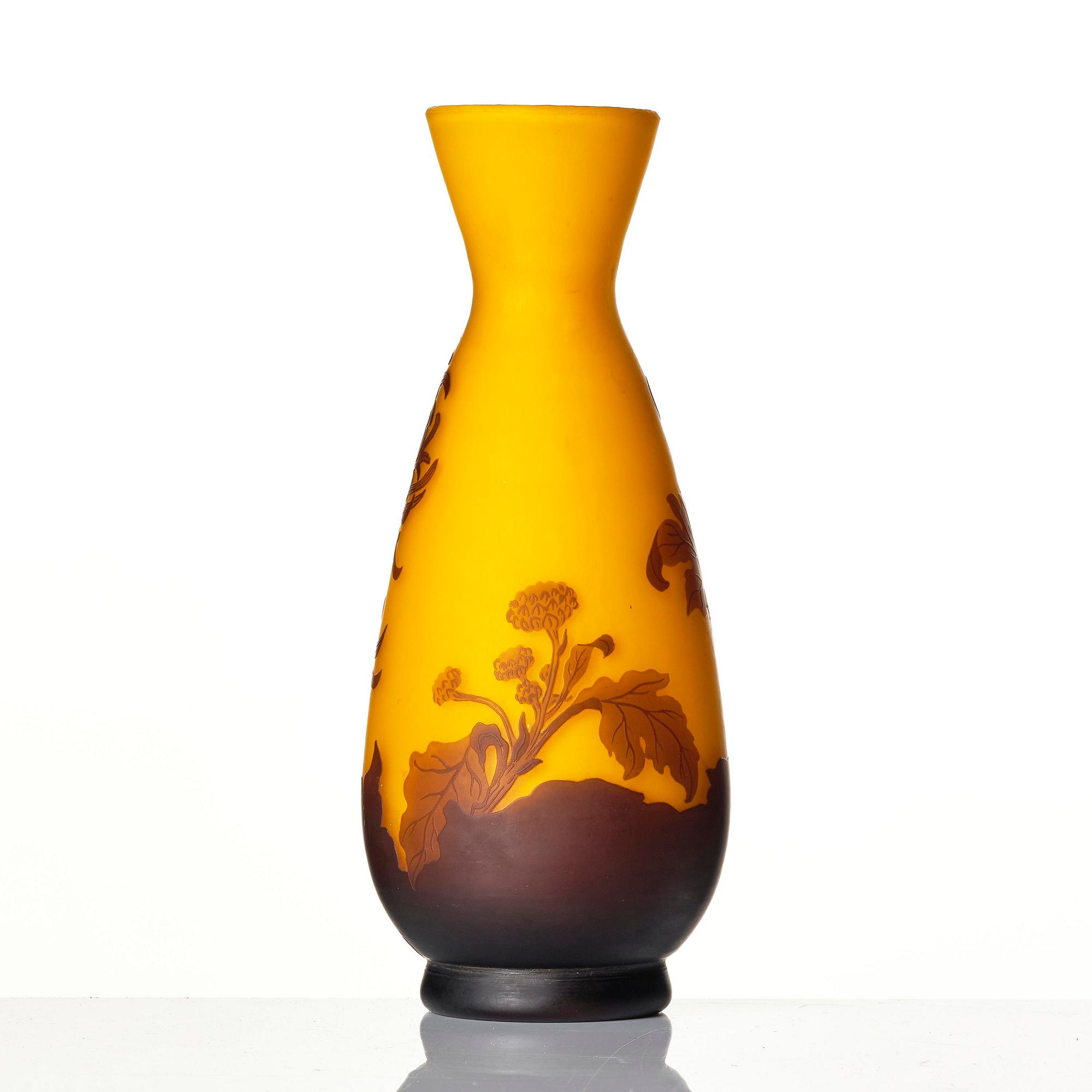 Axel Enoch Boman, a unique Art Nouveau cameo glass vase, Reijmyre, Sweden, 1916, no. 457.