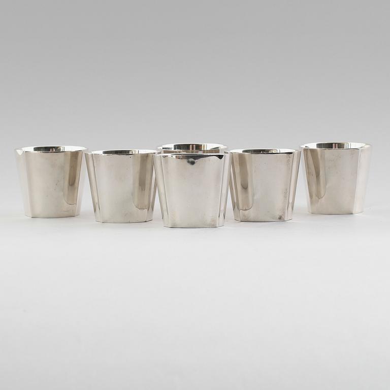 BÄGARE, 6 st, nysilver, Sigvard Bernadotte för Gense.