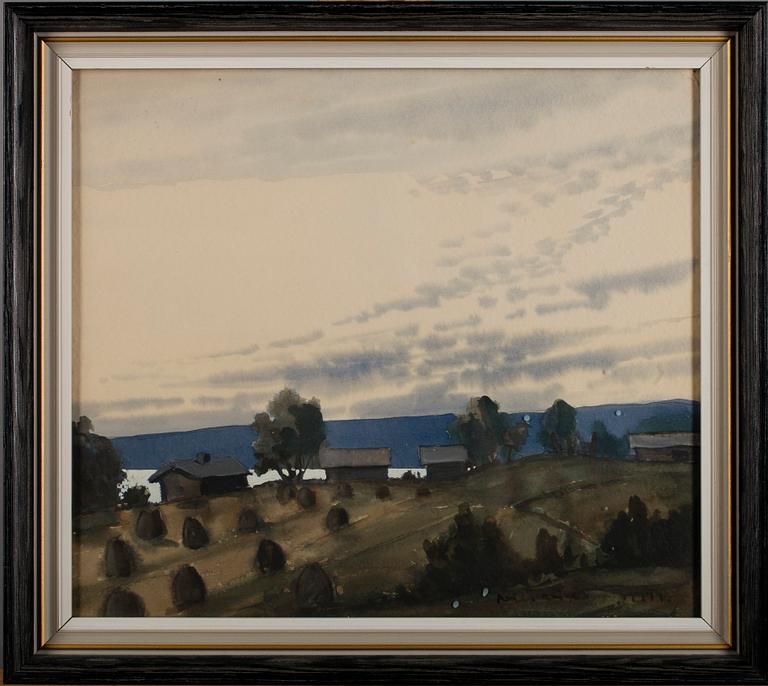 NILS WIKBERG, akvarell och gouache, signerad.