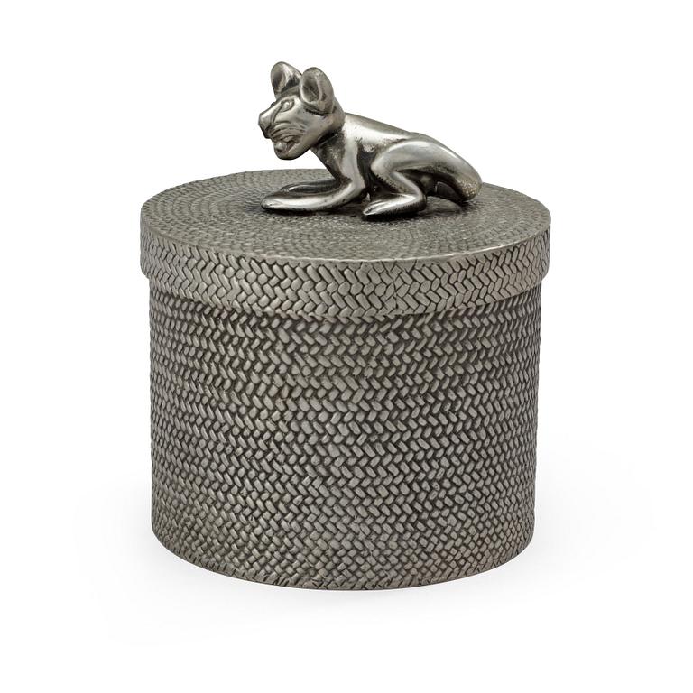 An Estrid Ericson pewter box with cover by Svenskt Tenn.