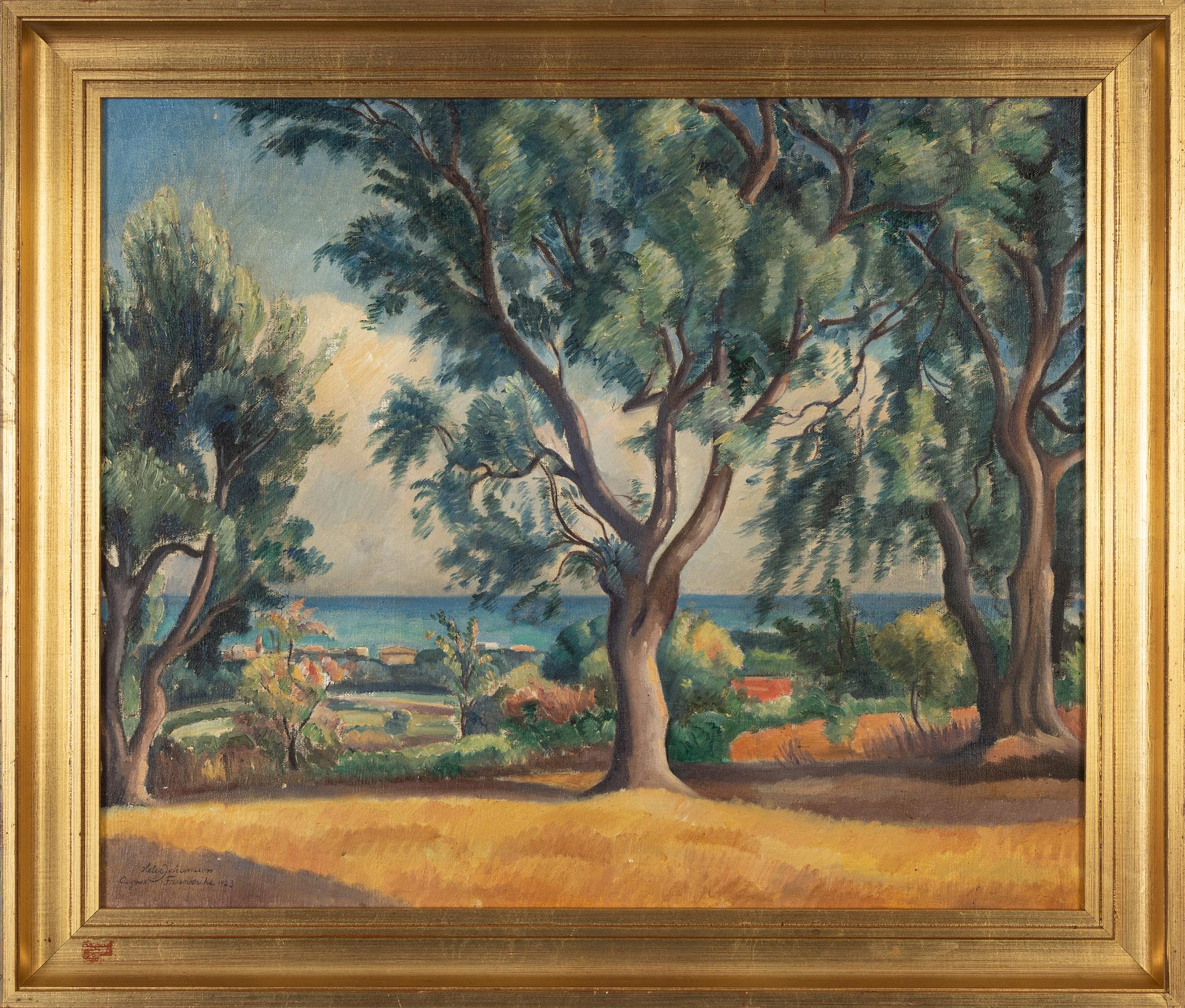 Helge Johansson, oil on canvas, signed and dated Cagnes sur Mer 1923.