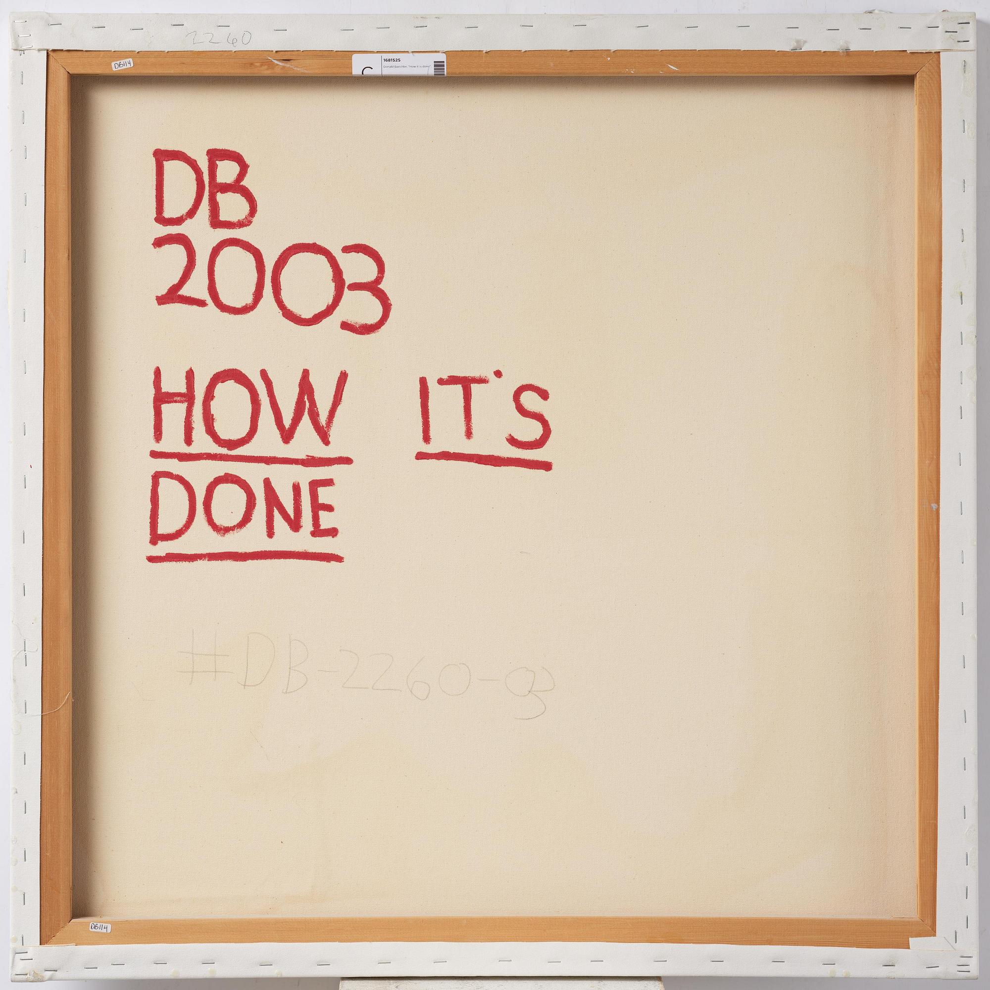 Donald Baechler, "How it's done”.