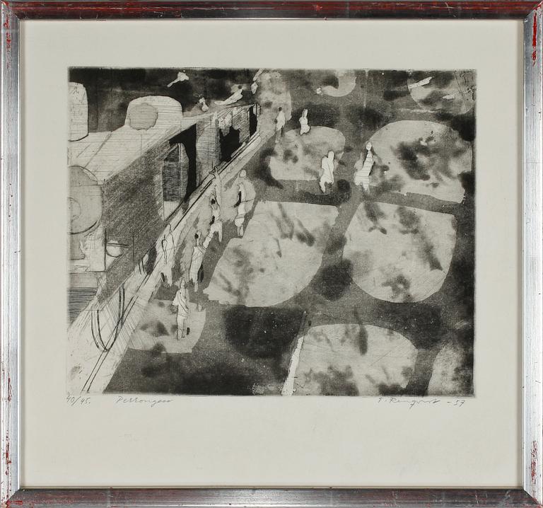 TORSTEN RENQVIST, etsning, sign. o dat. -57. Numr. 40/45.