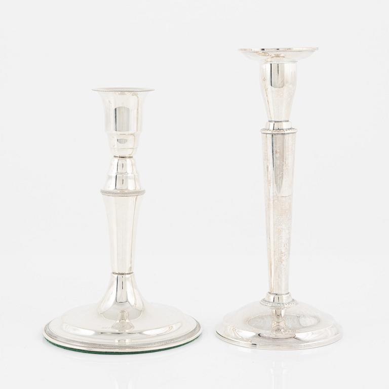 Two pair of silver candlesticks, including TESI, Gothenburg, 1969.