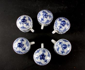CREMEKOPPAR, 6 st, porslin, Royal Copenhagen "Musselmalet".