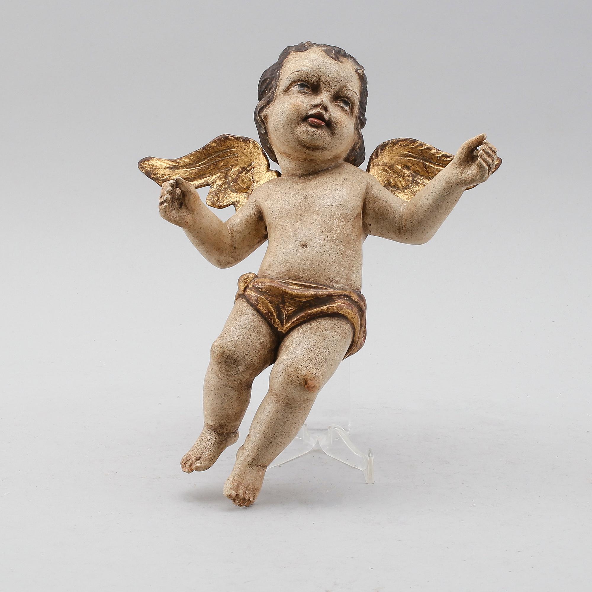 SKULPTUR, bemålat trä, 1800-/1900-tal.