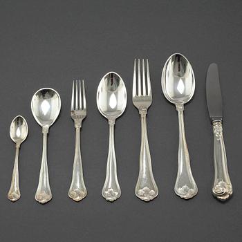 A set of silverware of 66 pcs with Swedish import markings.