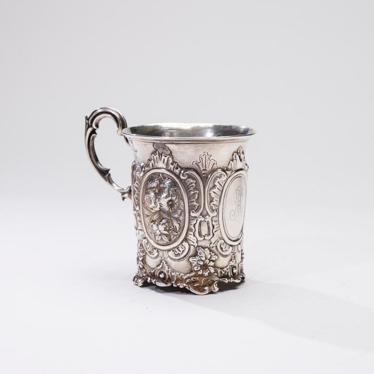 MUGG, sterling silver, Thomas Freeth II, London 1856. Vikt ca 179,5 g.