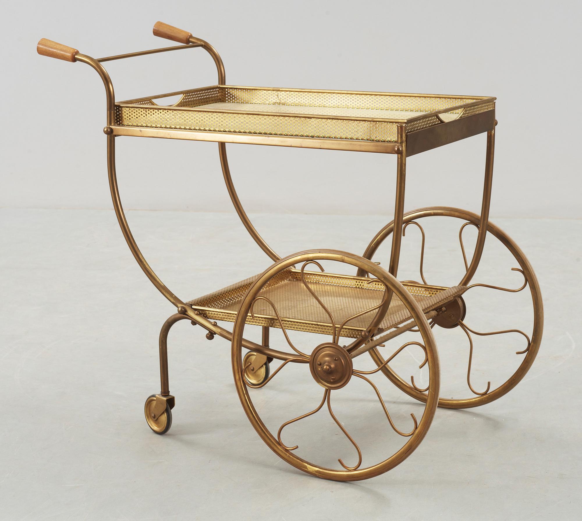 SERVERINGSVAGN, mässing, omkring 1900-talets mitt,
